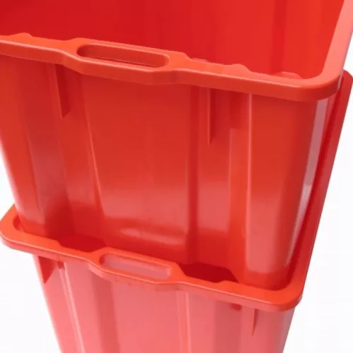 Piros műanyag húsosláda | 65L