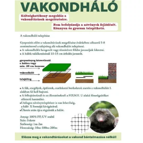 Vakondháló 2×100 m | PP | 44g/m²