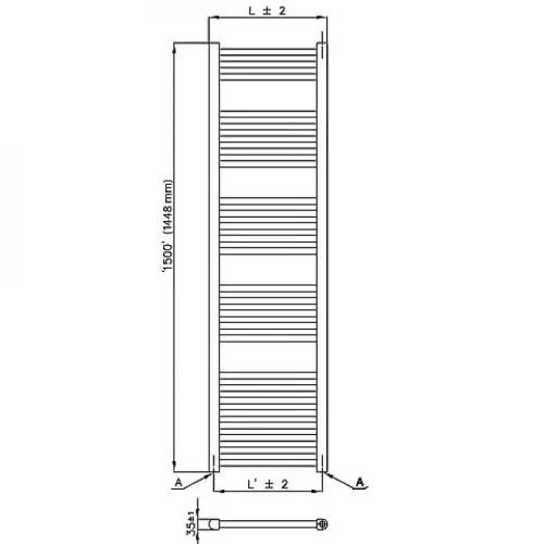 Csőradiátor | Line | 50×150cm 