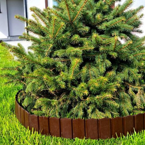 Barna színű kerti szegély 3,14 m*105 mm