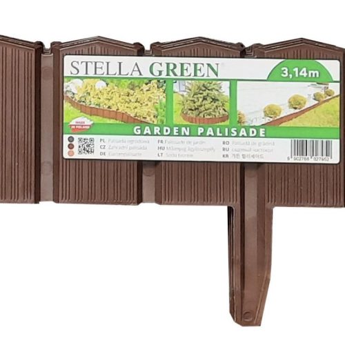 Barna színű kerti szegély 3,14 m*105 mm