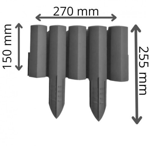 Szürke színű kerti szegély 2,7m*150 mm