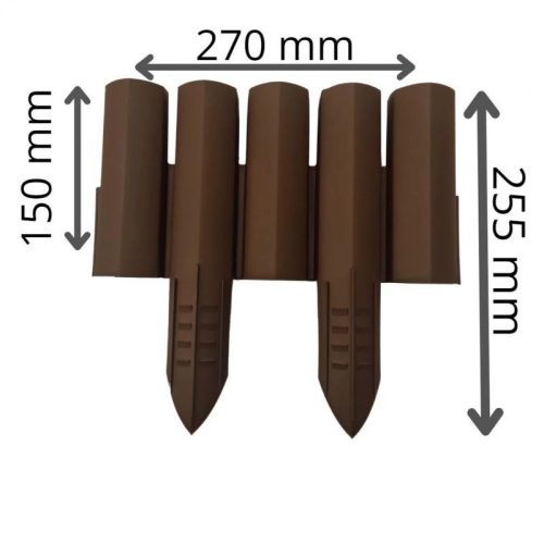 Barna színű kerti szegély 2,2 m*150 mm